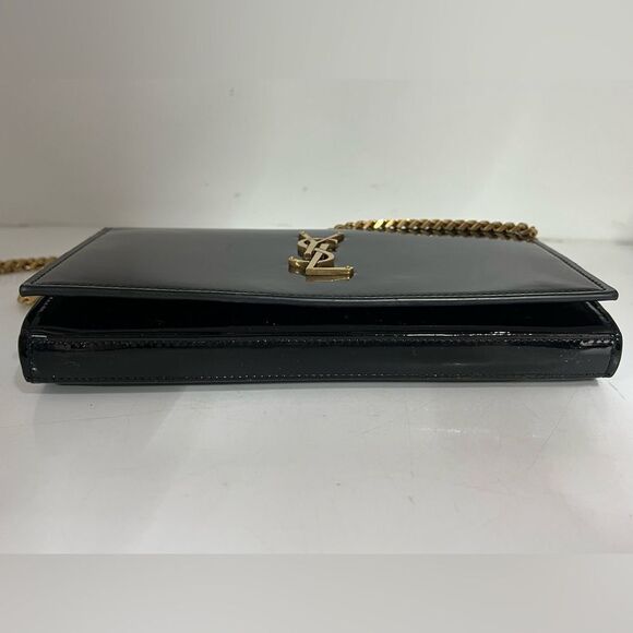 Saint Laurent Uptown Chain Wallet in Black Patent Leather - Picture 7 of 12